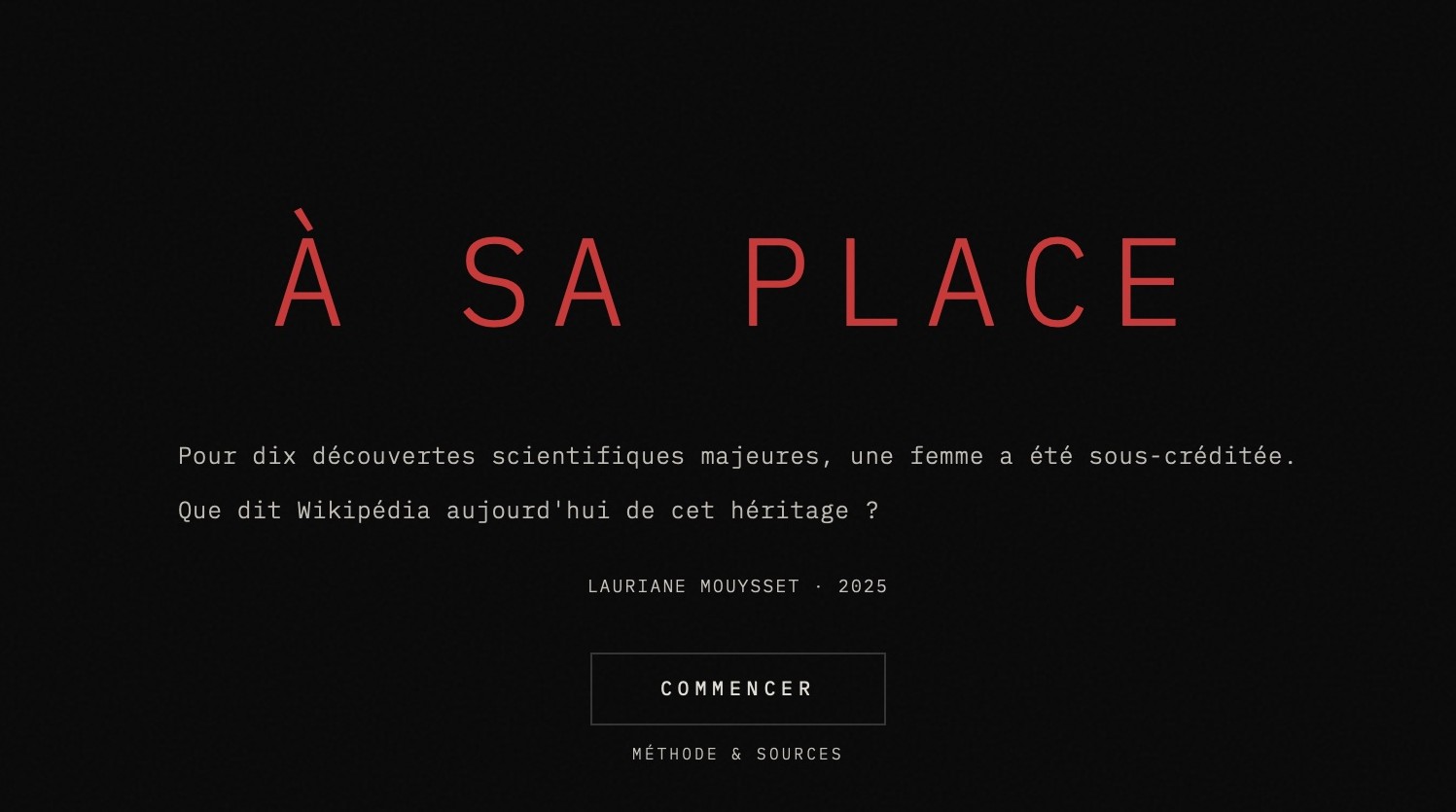 À sa place