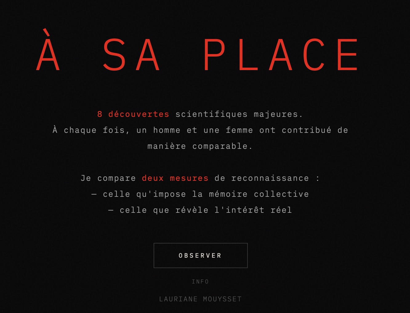 À sa place